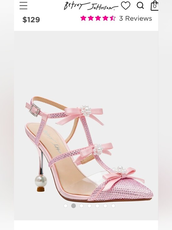Betsey Johnson Shoes - Sz 11- Betsey Johnson Everr Light Pink Rhinestone Bow Pearl Heels Size 11 NIB